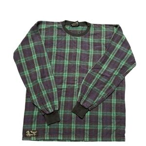 The Vermont Flannel Co Shirt Men Large Purple Green Plaid T-shirt